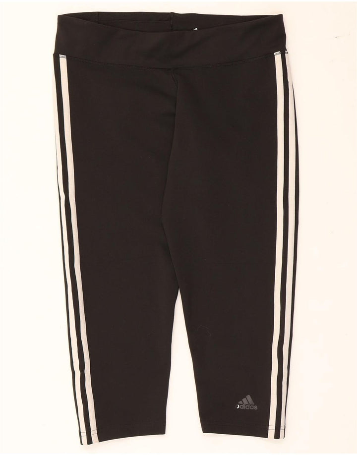 ADIDAS Ženske Climalite Capri tajice UK 12/14 Srednje crni poliester