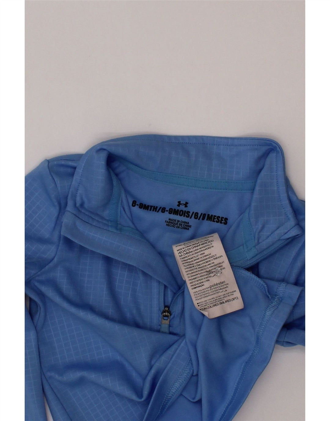 Under Armour Baby Boys Pulover Trenirka Top 6-9 mjeseci Plavi Gingham