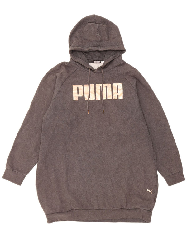 Puma ženska majica s kapuljačom s dugim crtama UK 14, srednje sivi pamuk