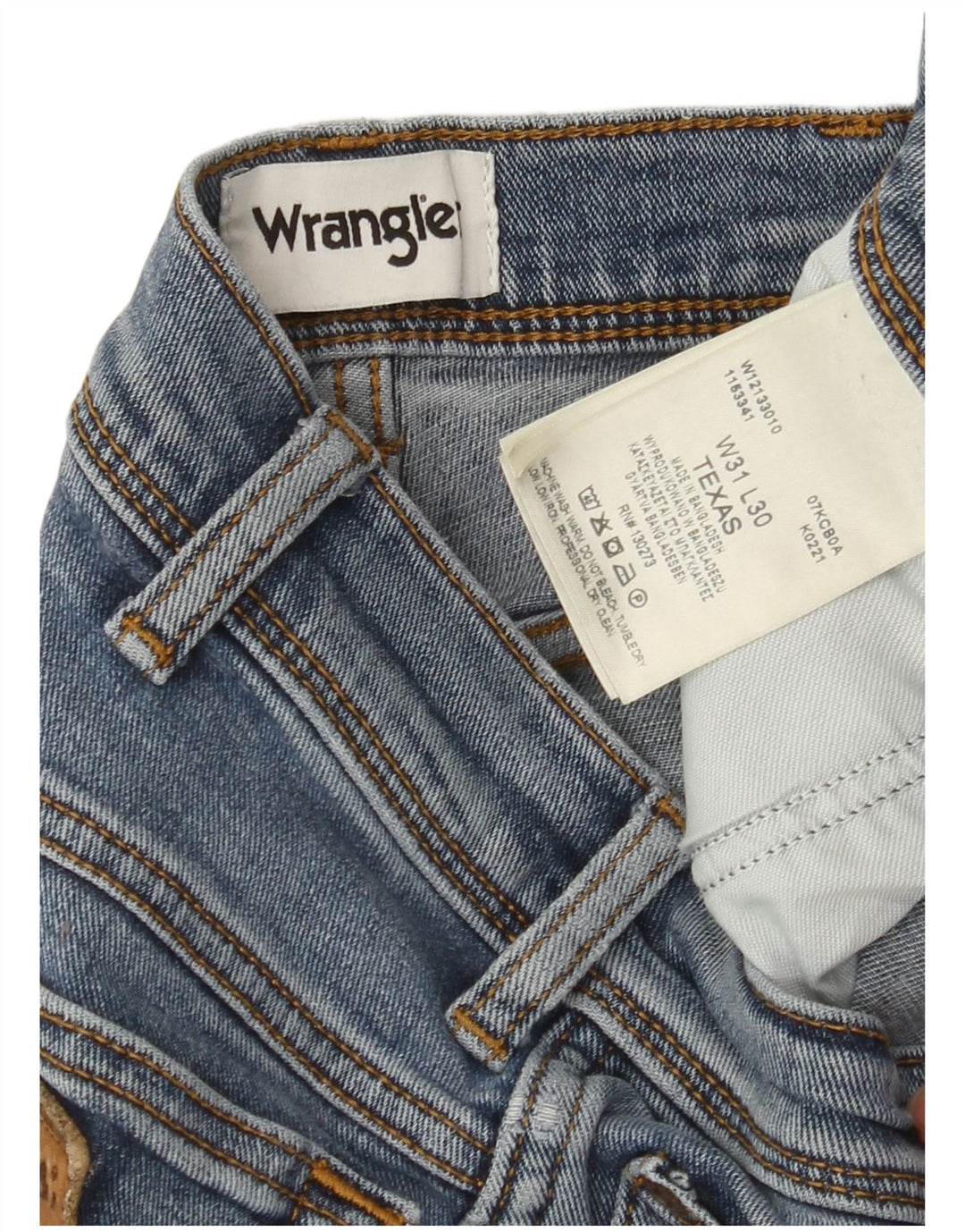 WRANGLER Muške Texas Straight Jeans W31 L30 Plavi pamuk