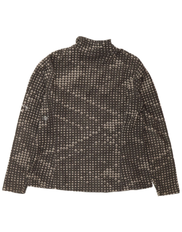 Eddie Bauer ženska flis jakna UK 14 srednje siva geometrijski poliester