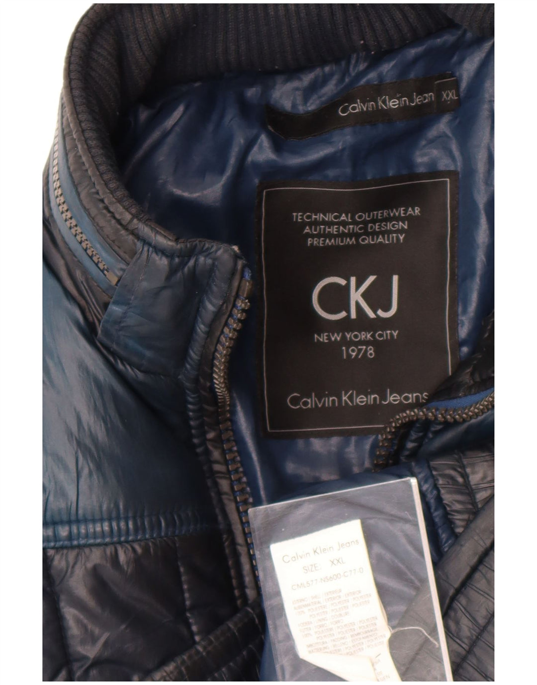 Calvin Klein Jeans muška podstavljena jakna UK 44 2XL tamnoplava boja