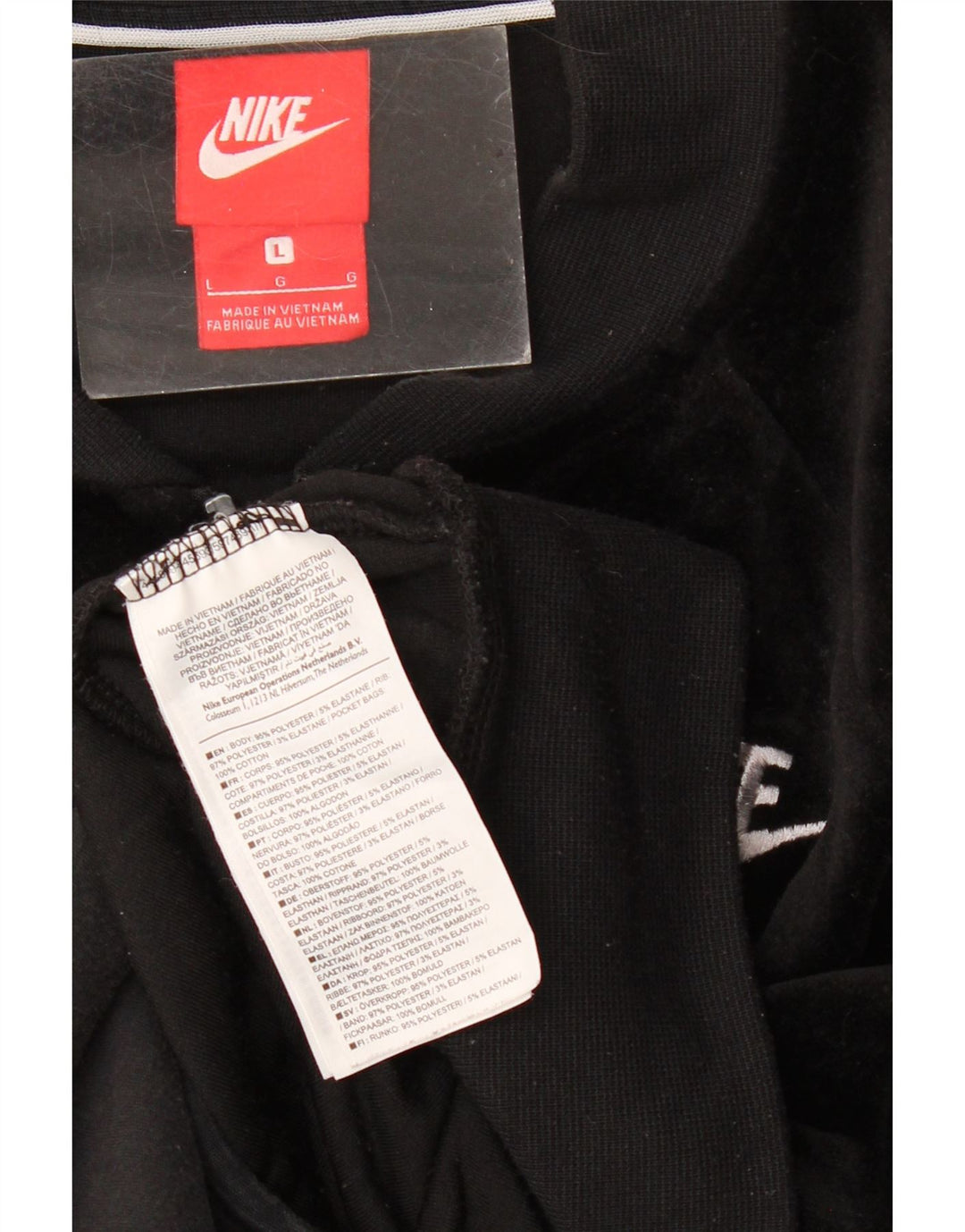 Nike ženska gornja jakna od trenirke od velura UK 14 veliki crni poliester