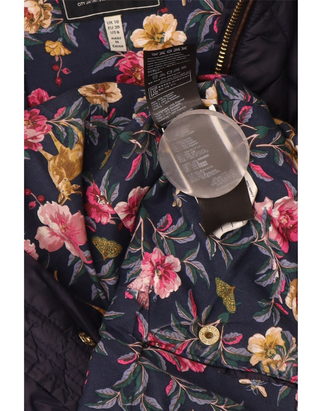 JOULES Ženska prošivena jakna UK 10 Mala tamnoplava poliamid