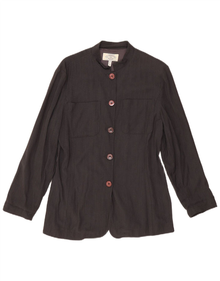 ARMANI JEANS Ženska jakna sa 5 gumba UK 14 Velika crna viskoza