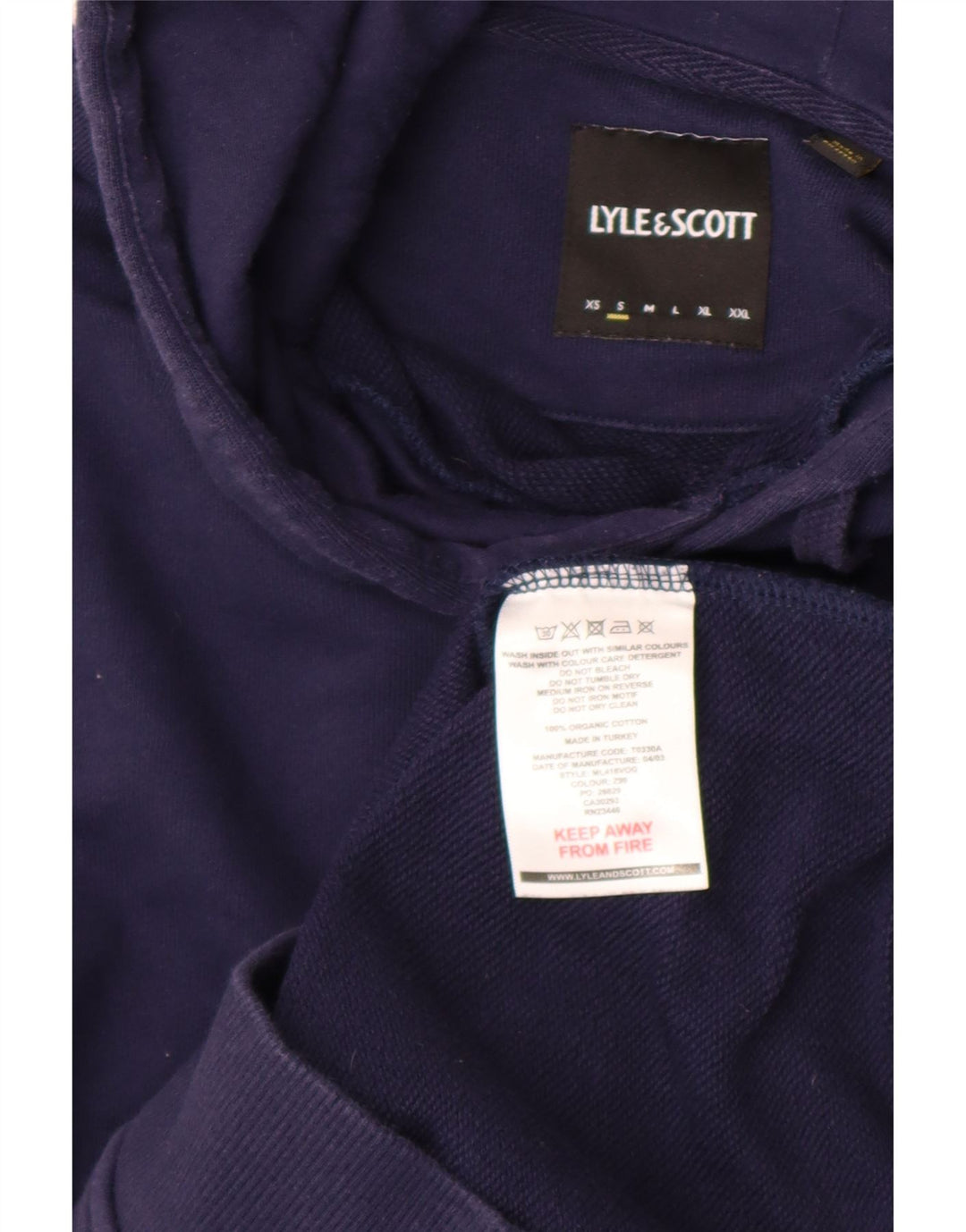 Lyle & Scott muška majica s kapuljačom, mali tamnoplavi pamuk