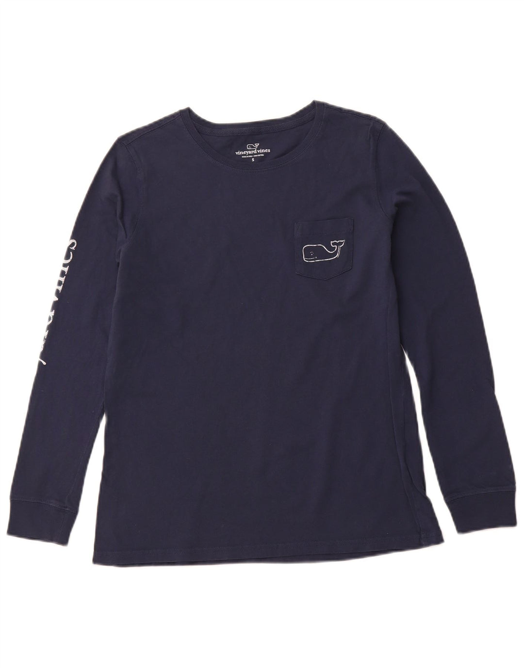 VINEYARD VINES Muška majica dugih rukava s grafikama, mala tamnoplava, pamučna