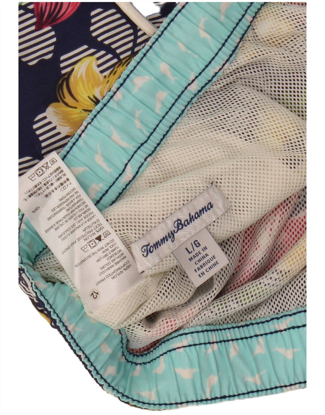 Tommy Bahama muške havajske kratke hlače za kupanje velike tamnoplave cvjetne najlonske hlače