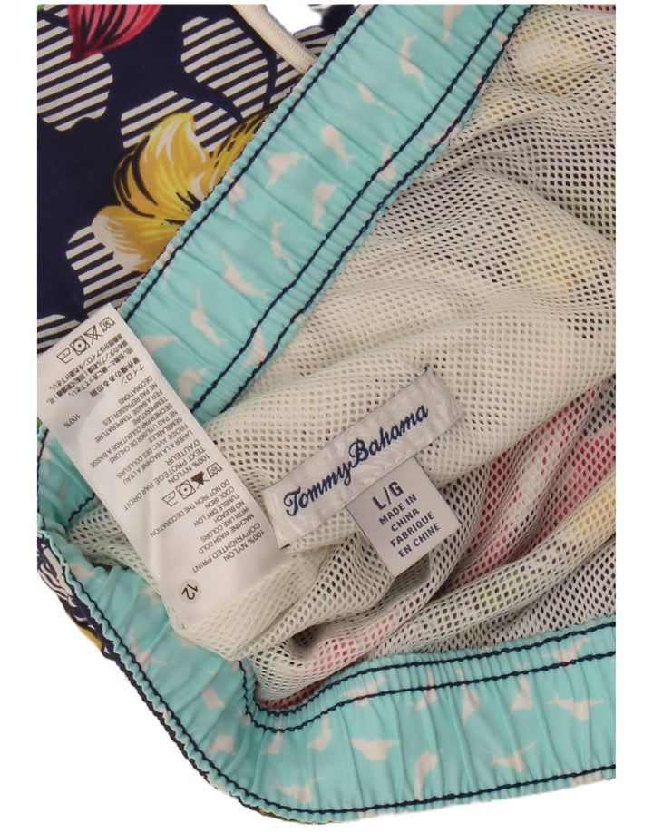 Tommy Bahama muške havajske kratke hlače za kupanje velike tamnoplave cvjetne najlonske hlače