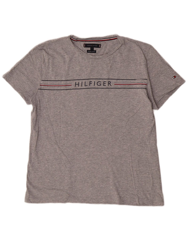 Velika siva pamučna ženska majica kratkih rukava Tommy Hilfiger s grafičkim motivima