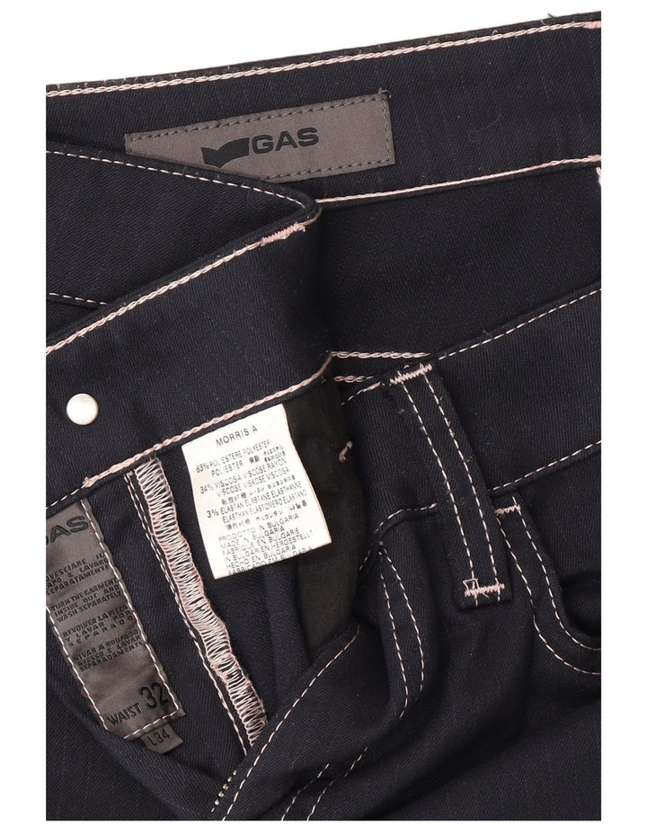 GAS Ženske ravne ležerne hlače W32 L26 tamnoplavi poliester