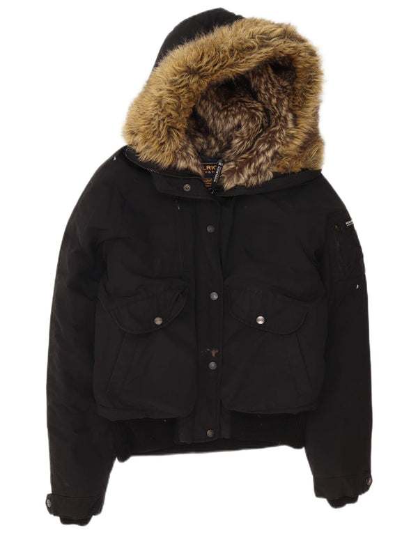 Woolrich ženska podstavljena jakna s kapuljačom UK 14 srednji crni poliester