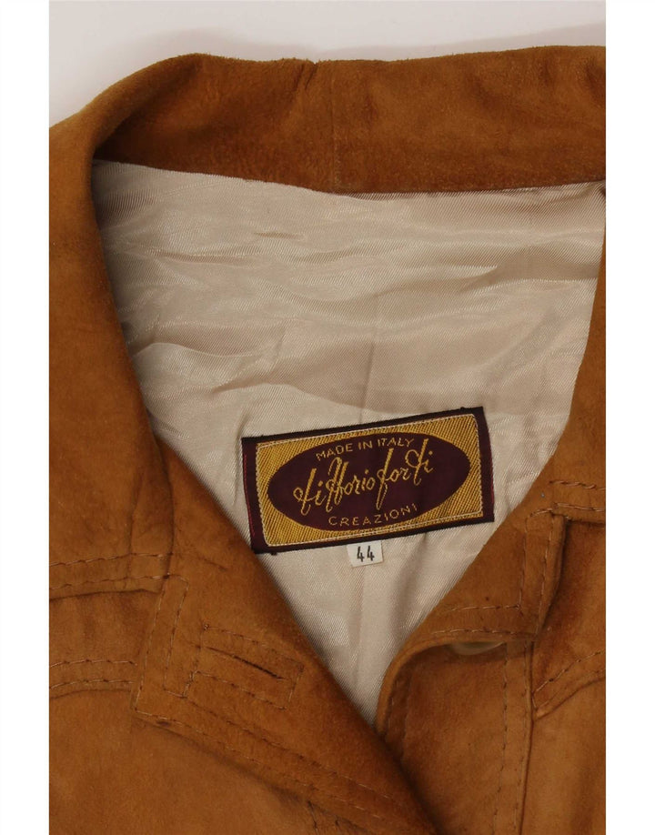 Vintage ženska bomber jakna od brušene kože IT 44 srednje smeđe retro boje