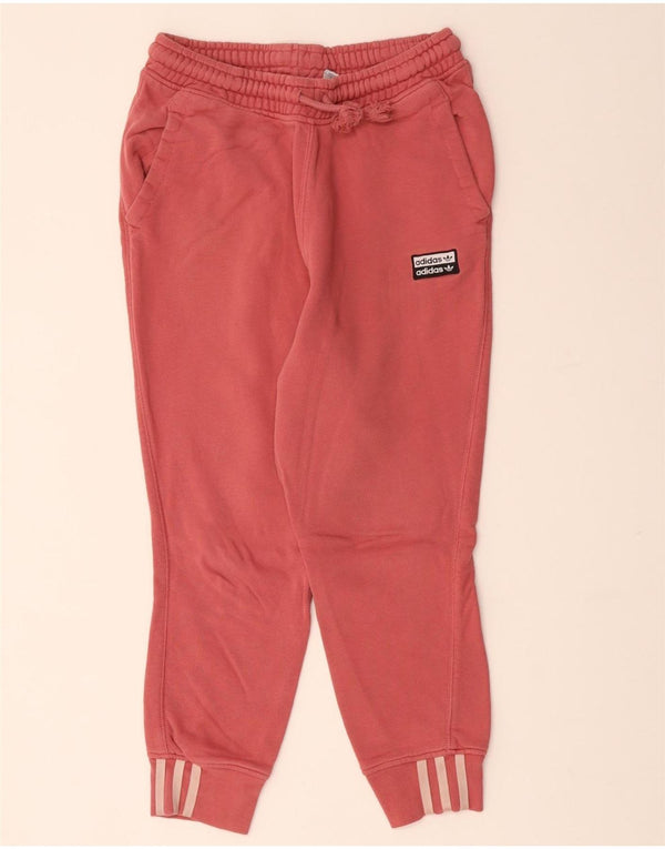ADIDAS Womens Capri Tracksuit Trousers Joggers UK 6 XS Pink Cotton