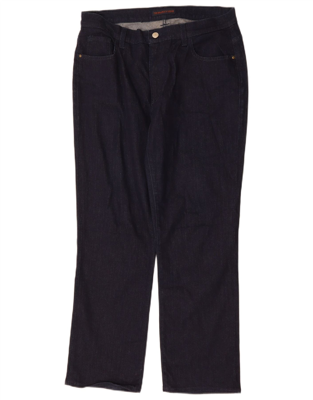 Trussardi ženske ravne traperice IT 48 XL W34 L28 tamnoplavi poliester
