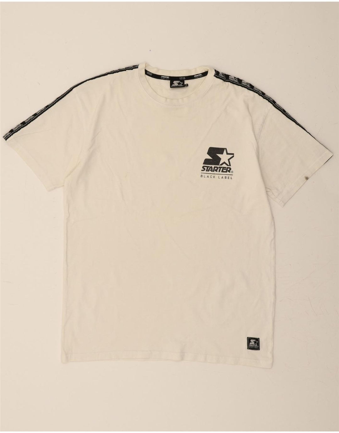 STARTER Mens Graphic T-Shirt Top Medium White Cotton Vintage Starter and Second-Hand Starter from Messina Hembry 