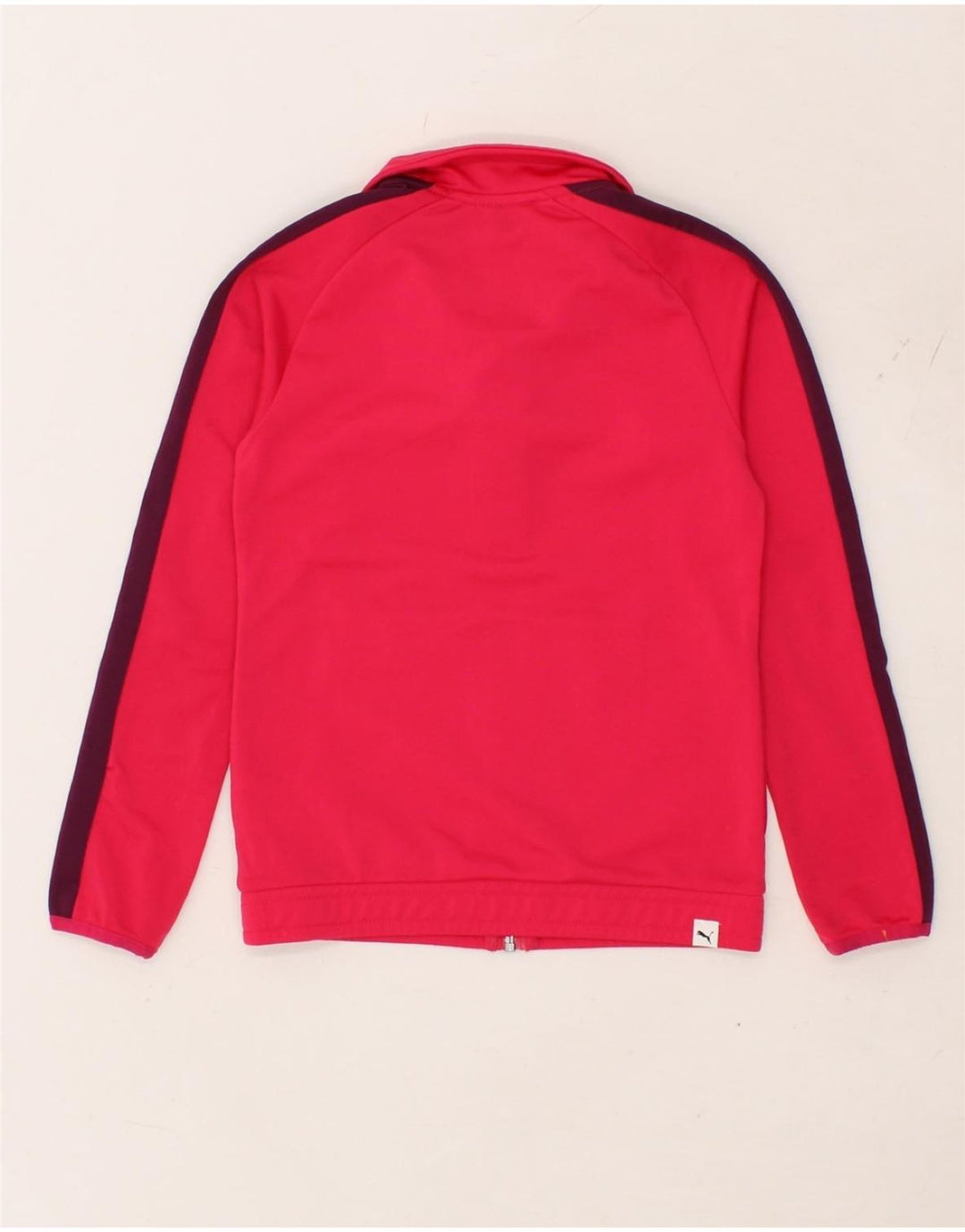 PUMA Girls Graphic Tracksuit Top Jacket 9-10 Years Pink Polyester Vintage Puma and Second-Hand Puma from Messina Hembry 