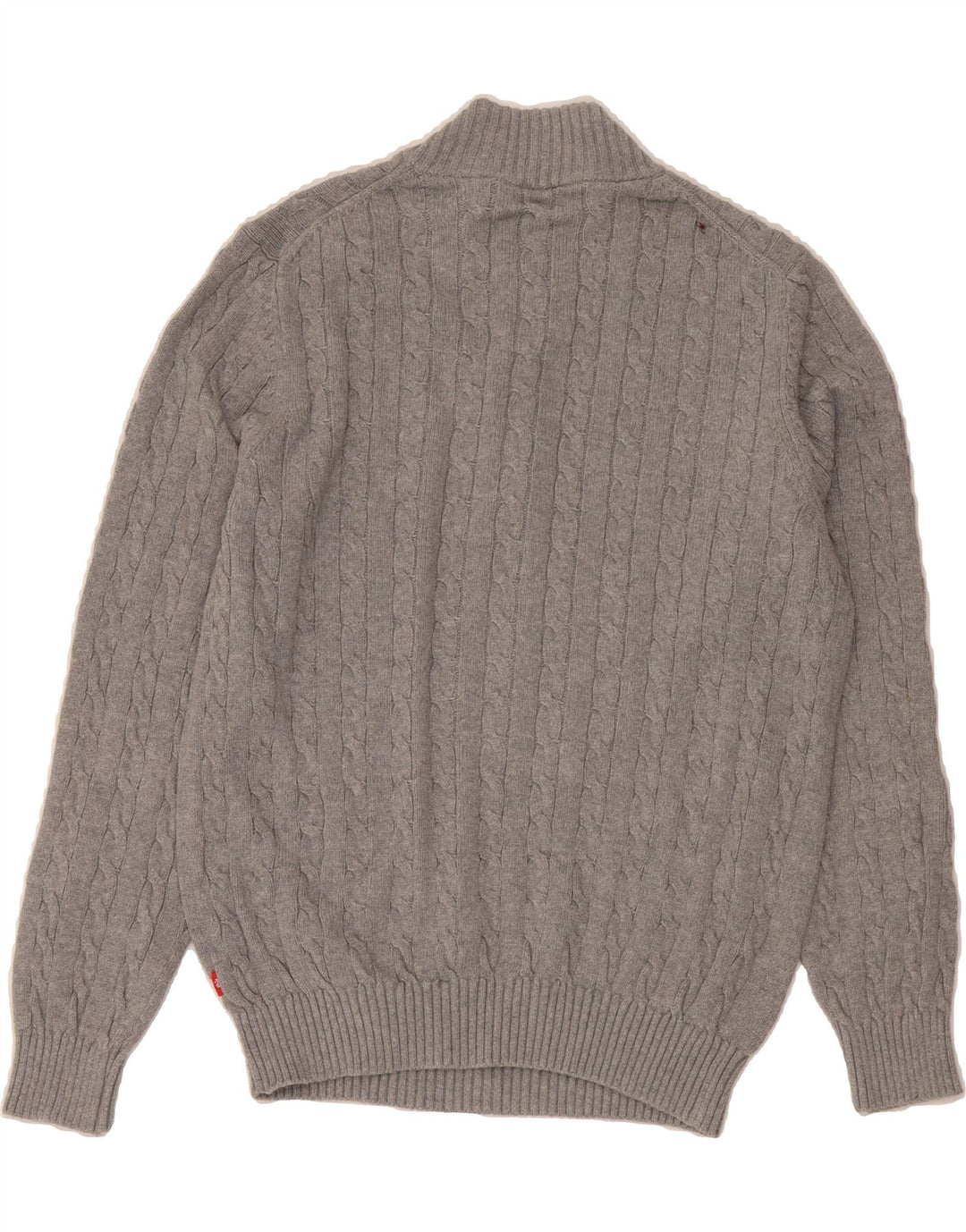 IZOD Mens Zip Neck Jumper Sweater Medium Grey Cotton Vintage Izod and Second-Hand Izod from Messina Hembry 