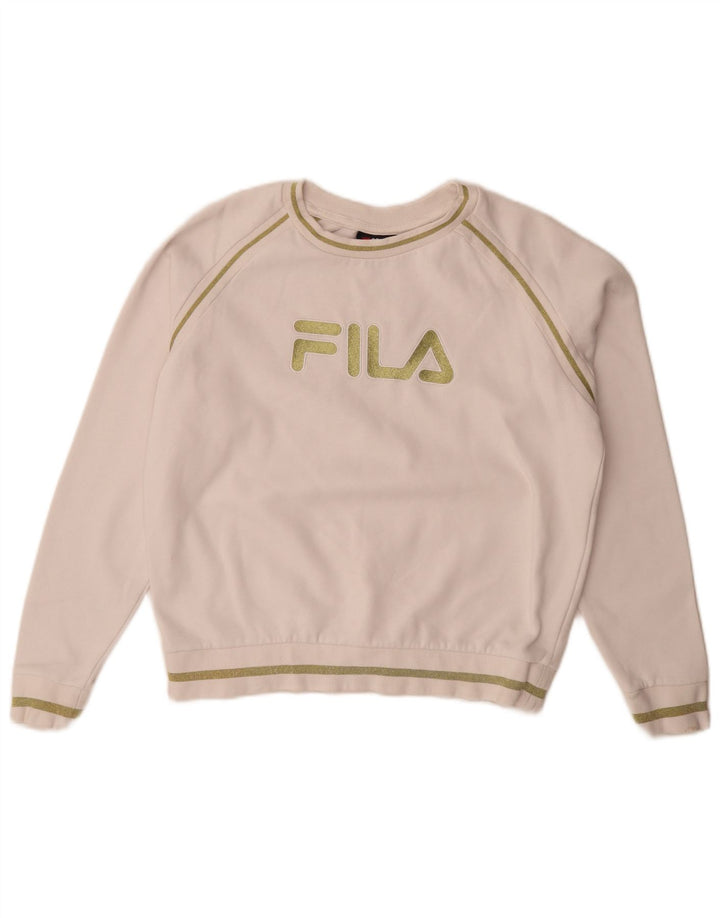 Fila Ženska prekomjerna trenirka s grafičkim motivima UK 10 Mali bijeli pamuk