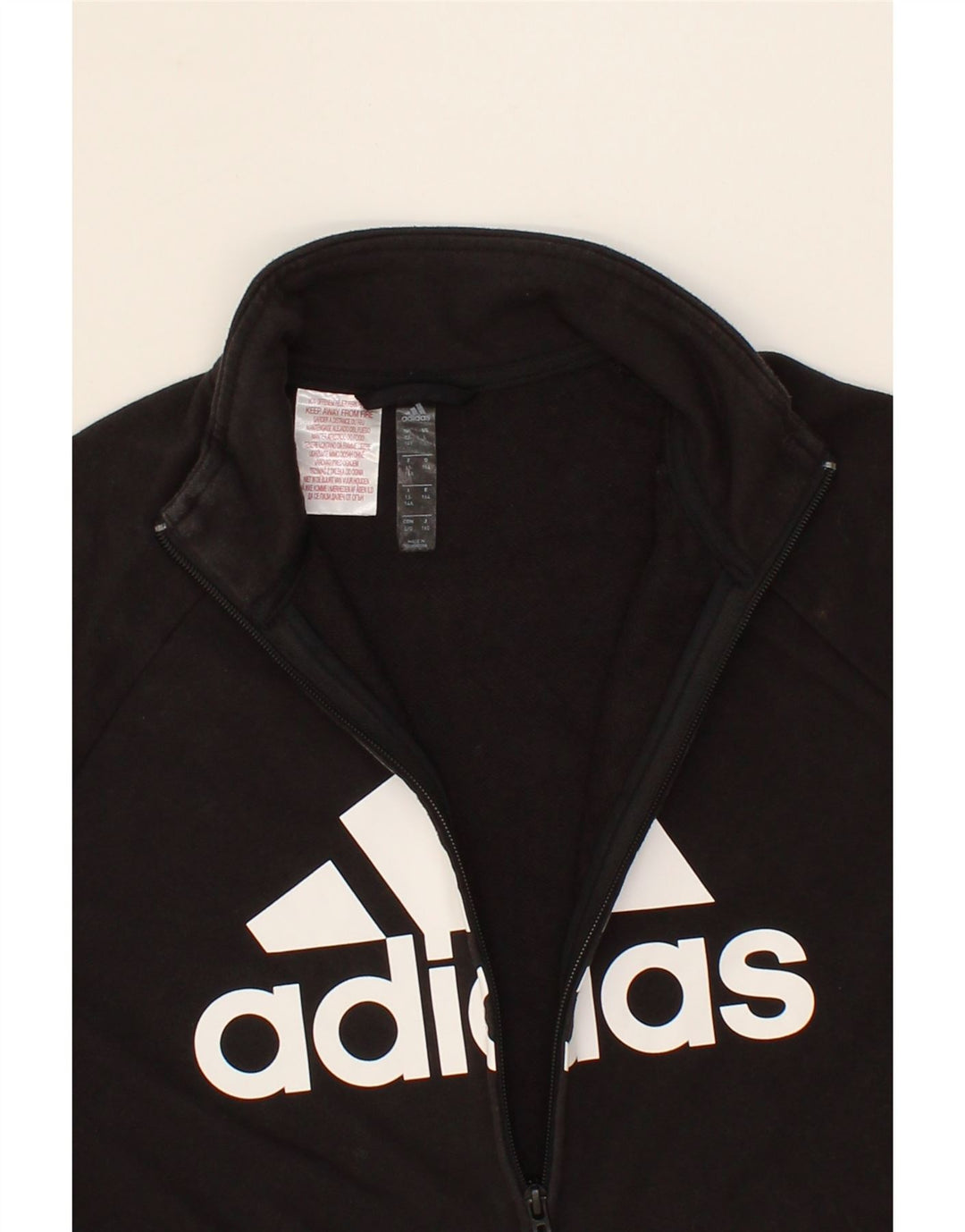 ADIDAS Boys Graphic Tracksuit Top Jacket 13-14 Years Large  Black Vintage Adidas and Second-Hand Adidas from Messina Hembry 