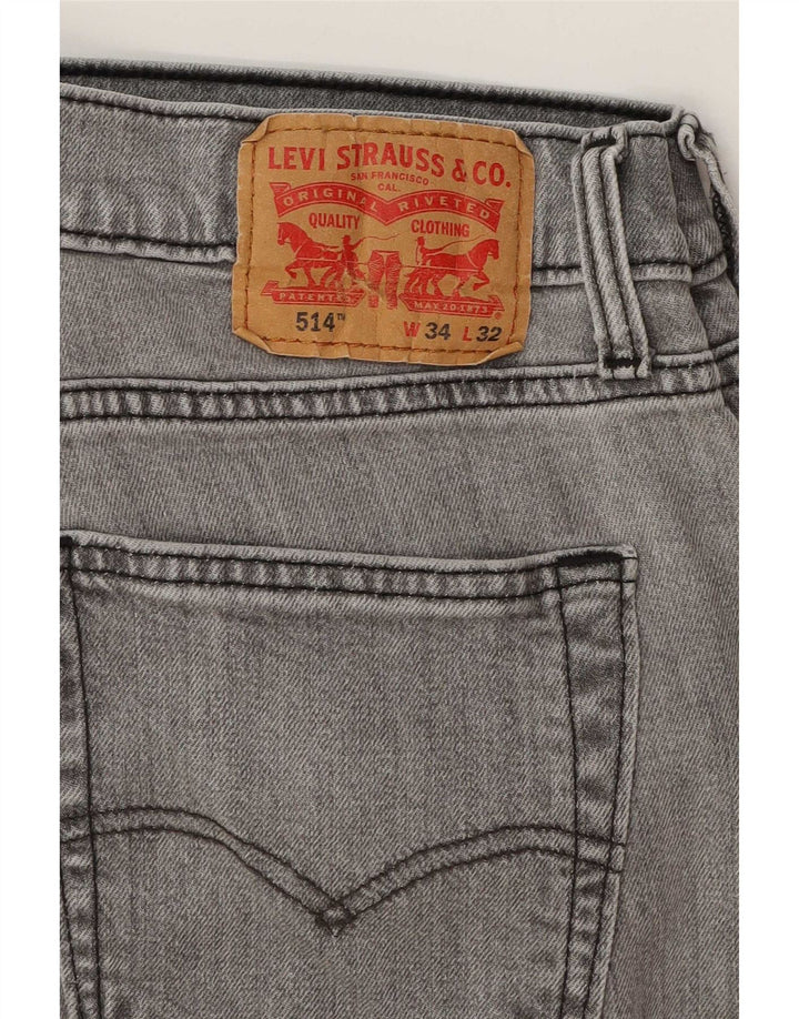 Levi's muške 514 ravne traperice W34 L32 sivi pamuk