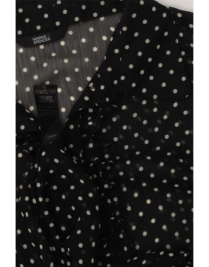 Marks & Spencer ženska prozirna haljina A-kroja UK 14 srednje crna na točkice