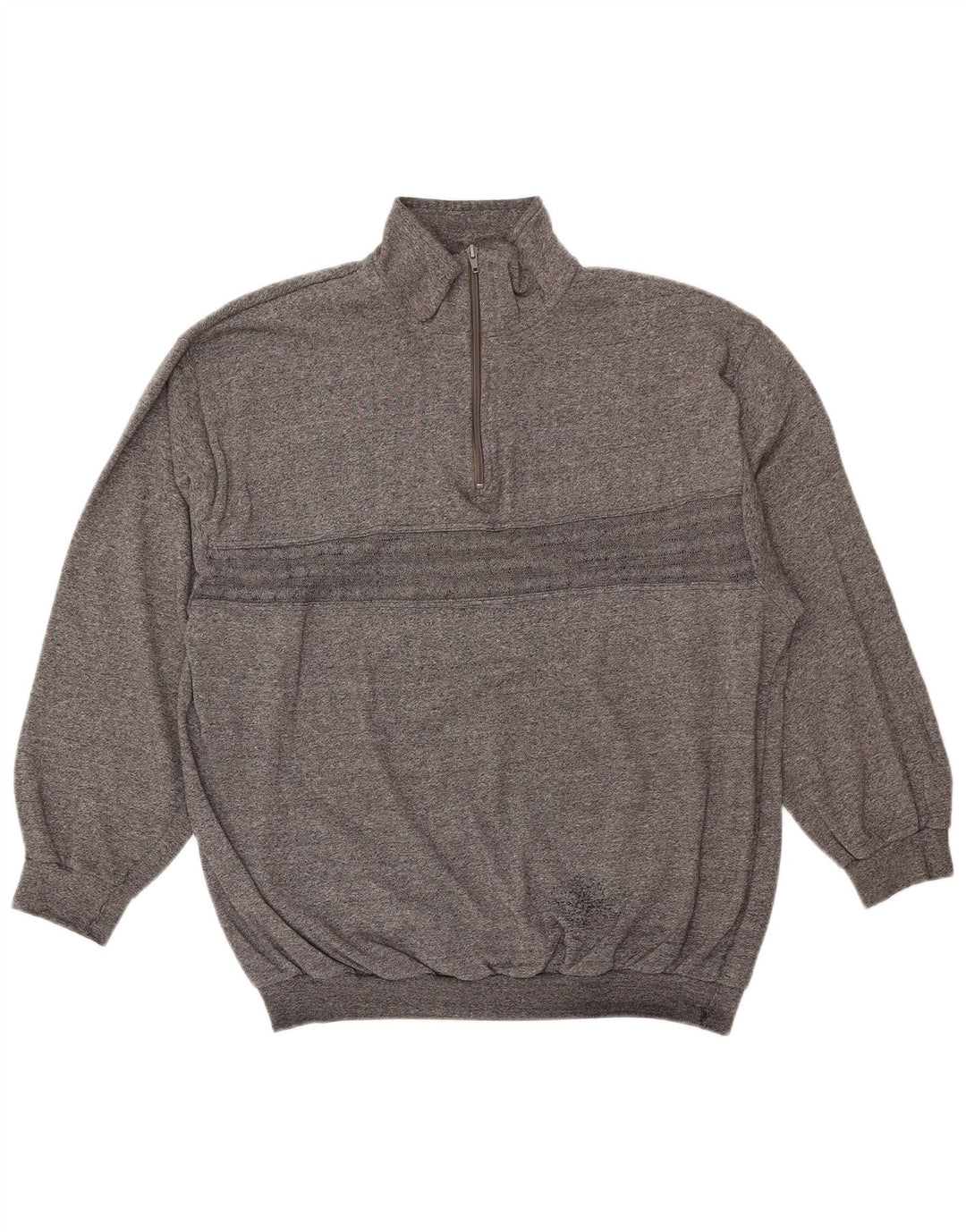 VINTAGE Ženska majica s izrezom s patentnim zatvaračem UK 18 XL siva s pjegama