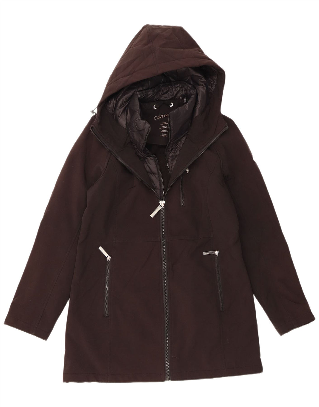 CALVIN KLEIN Ženska vjetrovka s kapuljačom UK 14 srednje crni poliester