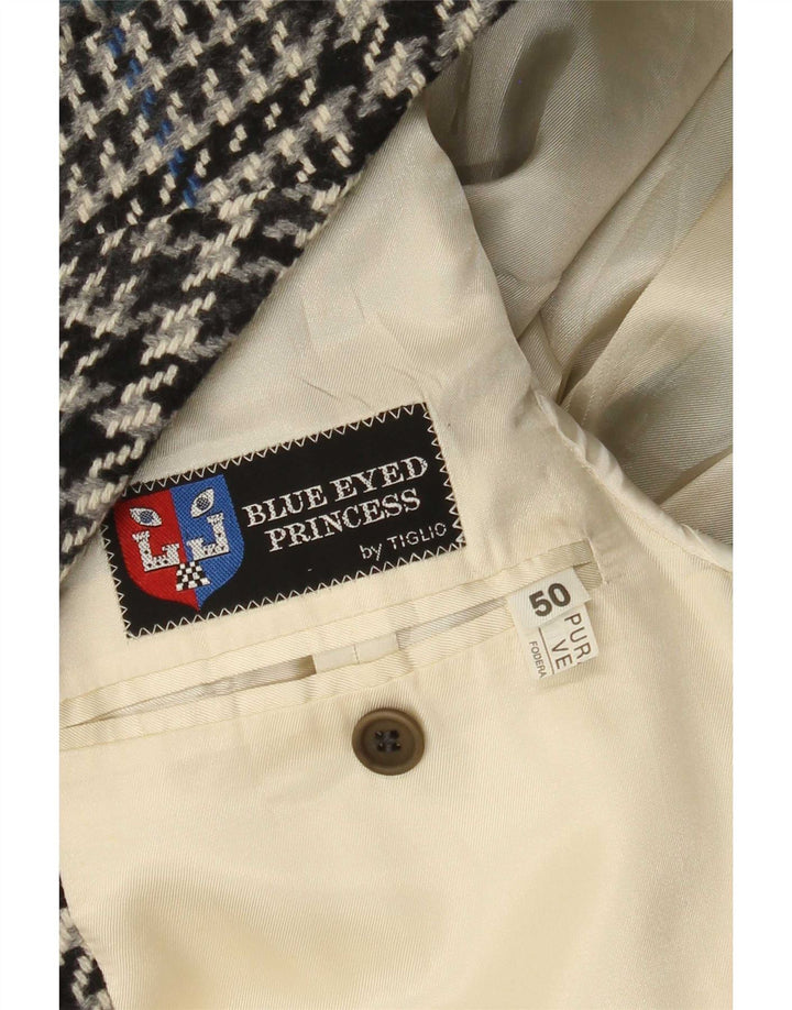 Tiglio muška jakna sa 2 gumba IT 50 Large Gray Houndstooth Djevičanska vuna