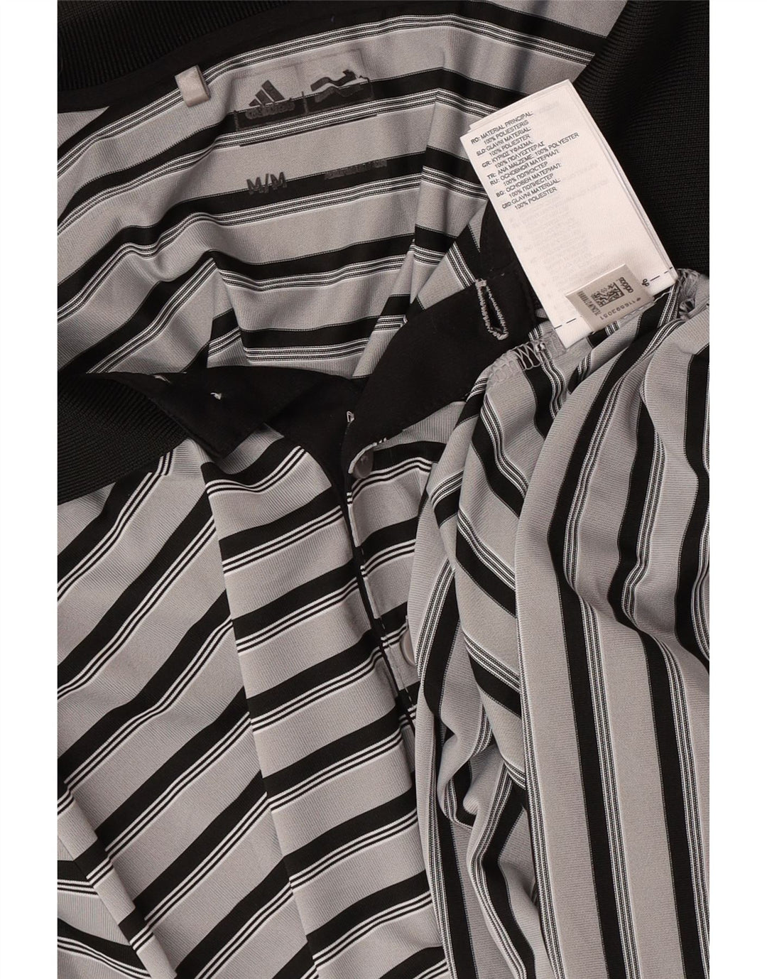 Adidas muška polo majica za ragbi srednje sive pruge od poliestera