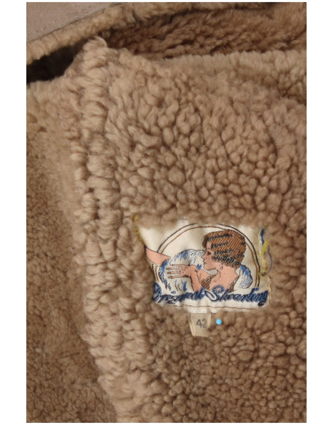 Vintage ženski kaput od šišmiša IT 42 Srednje bež ovčice