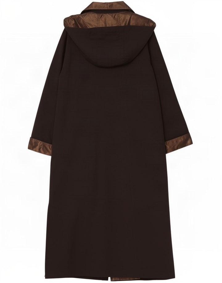 Jacques Vert ženski preveliki kaput s kapuljačom UK 10 Small Black Colourblock