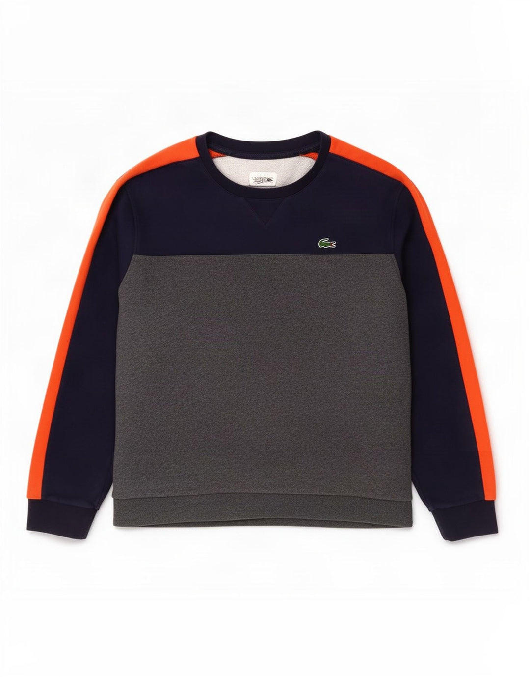 Lacoste muški džemper veličine 8 3XL sivi pamuk u blokovima boja