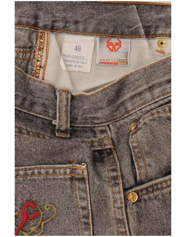 Vintage ženske sužene traperice visokog struka IT 46 Large W28 L29 Sivi pamuk