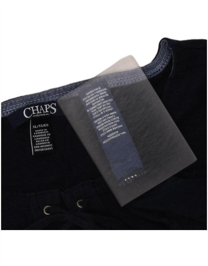 CHAPS Ženska majica s 3/4 rukavima UK 18 XL tamnoplavi pamuk