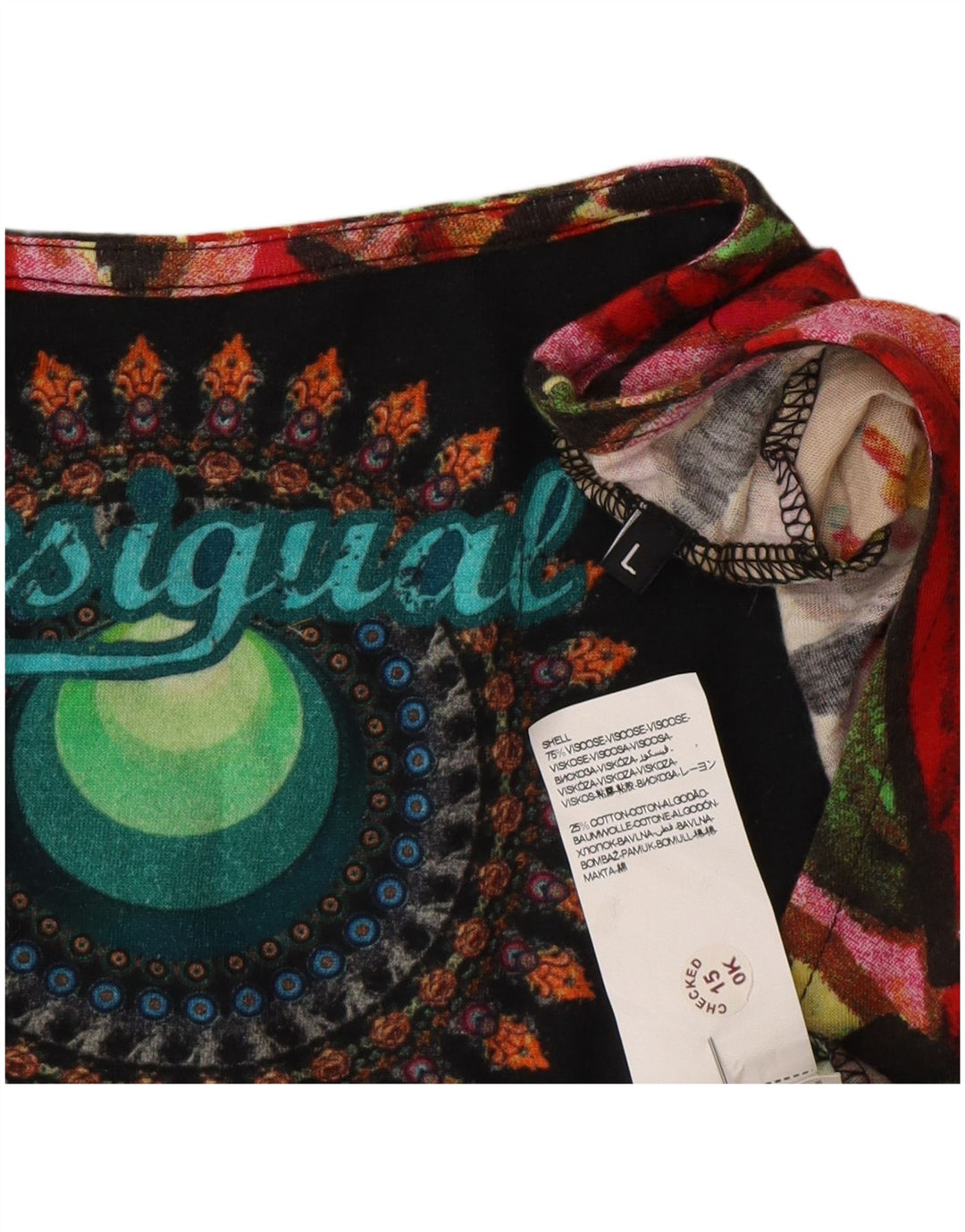 Desigual ženska grafička haljina A-kroja UK 14 velika višebojna geometrijska haljina