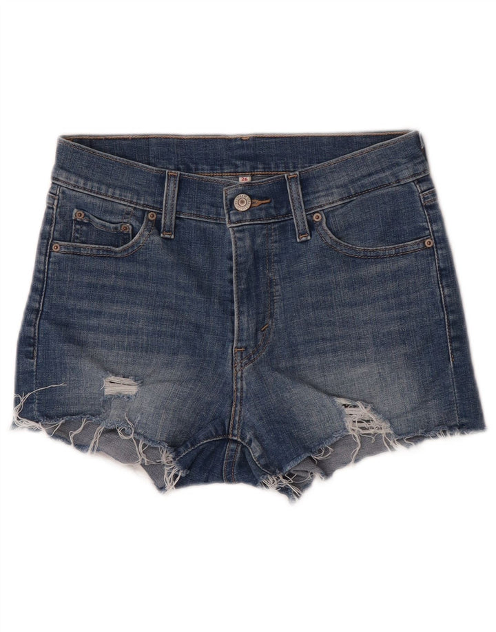 Levi's kratke traper kratke hlače s oštećenim izgledom W26 male plave