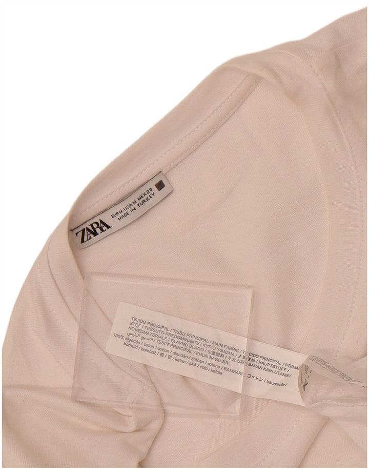 Zara ženski gornji dio bluze UK 14 Srednje bijeli pamuk