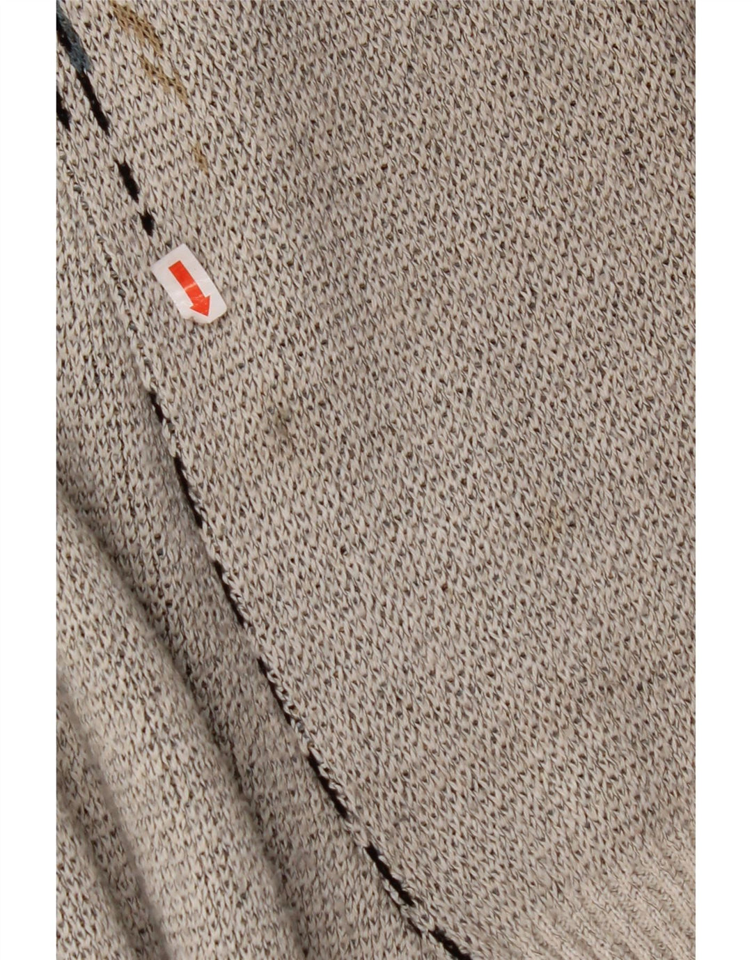 VINTAGE muški pulover s V-izrezom, veliki sivi geometrijski