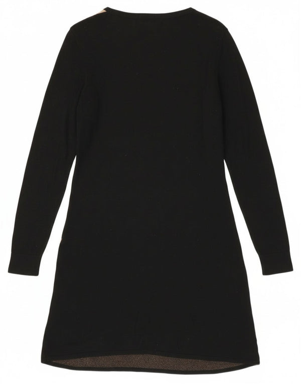 Mossimo ženska džemper haljina dugih rukava UK 14 Veliki crni geometrijski pamuk