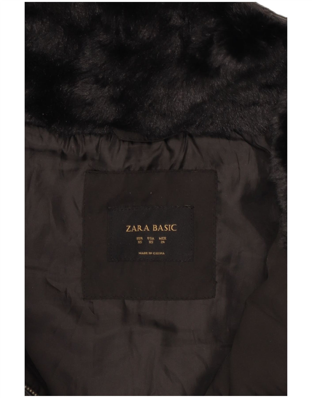 Zara ženska podstavljena jakna s kapuljačom UK 6 XS crni poliester