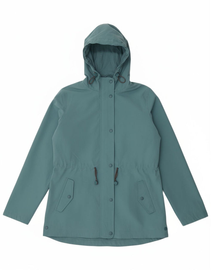 FAT FACE Womens Hooded Windbreaker Jacket UK 12 Medium  Blue Polyester
