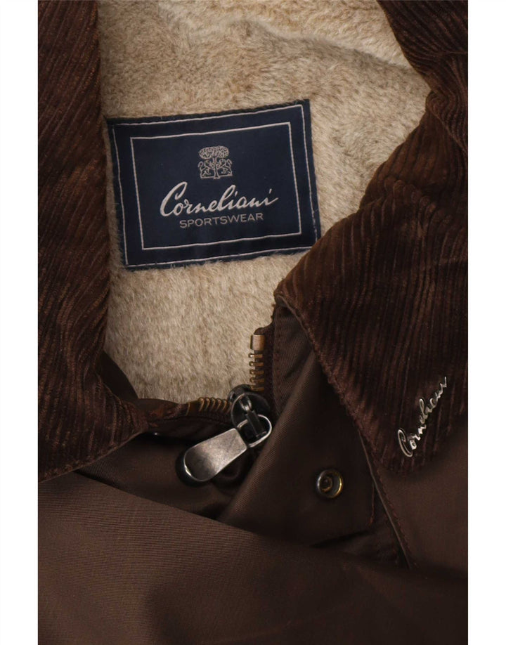Corneliani muška šerpa pomoćna jakna IT 56 3XL smeđi pamuk