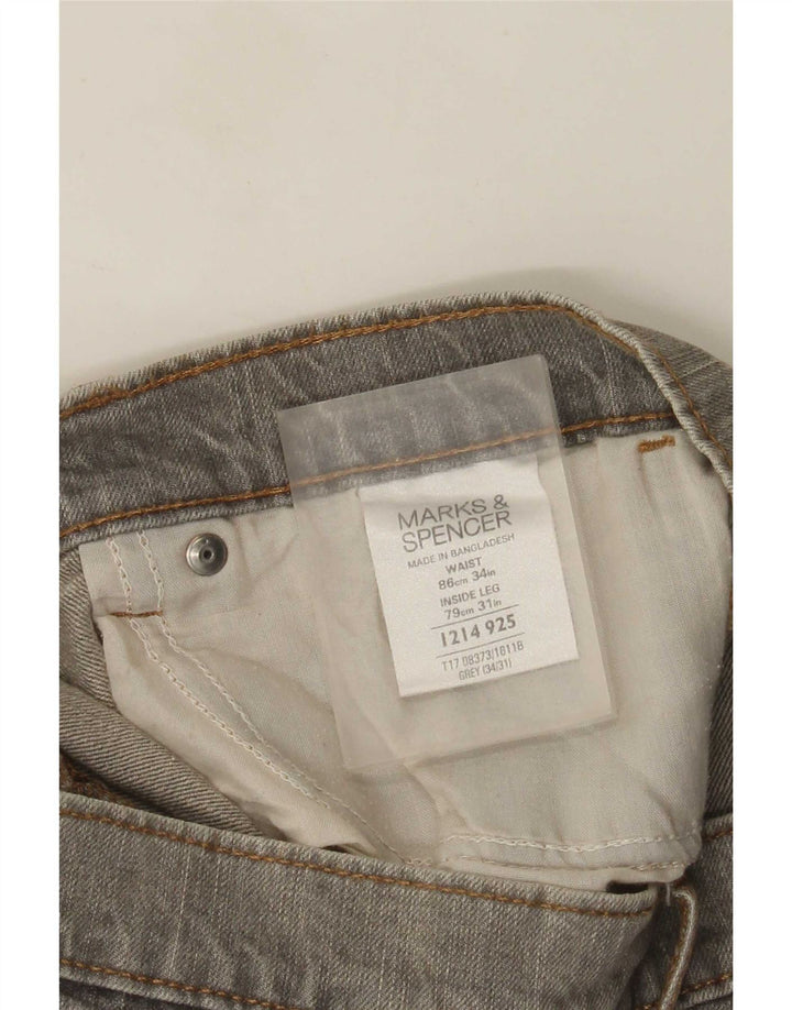 Marks & Spencer muške ravne traperice W34 L31 sivi pamuk