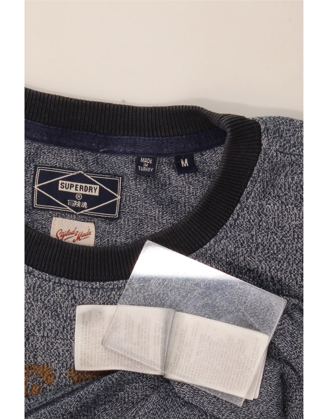 SUPERDRY muška majica kratkih rukava s grafičkim motivima, srednji tamnoplavi flekasti pamuk