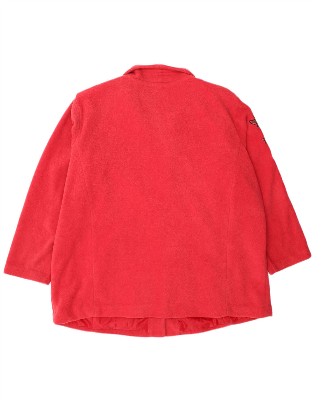 BOB MACKIE Ženski široki kaput od flisa UK 20 2XL Crveni cvjetni poliester