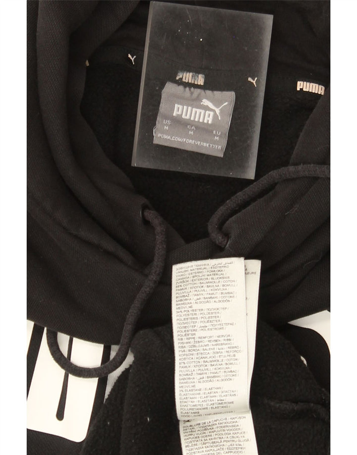 Puma muška majica s kapuljačom srednje veličine, crni pamuk