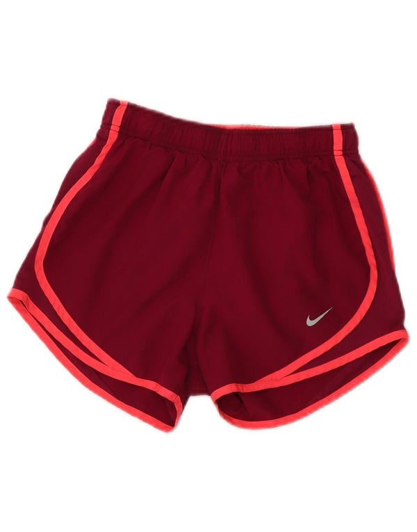 Nike ženske Dri Fit sportske kratke hlače UK 4 XS Bordo poliester u boji