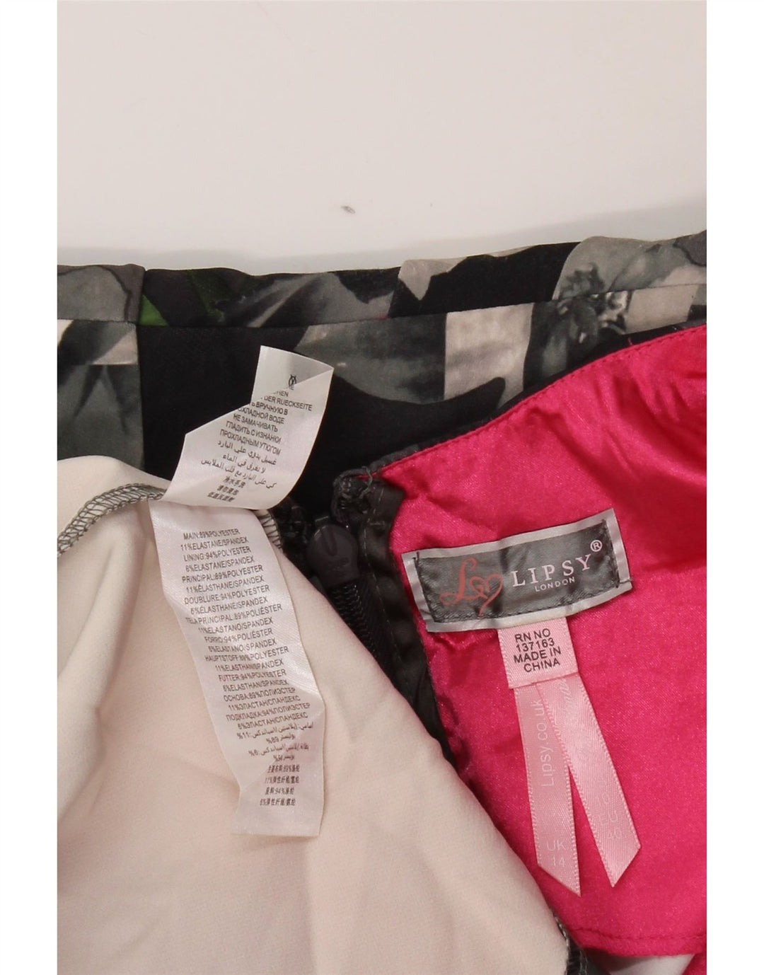 LIPSY Ženska plašt haljina UK 14 Srednje sivi cvjetni poliester