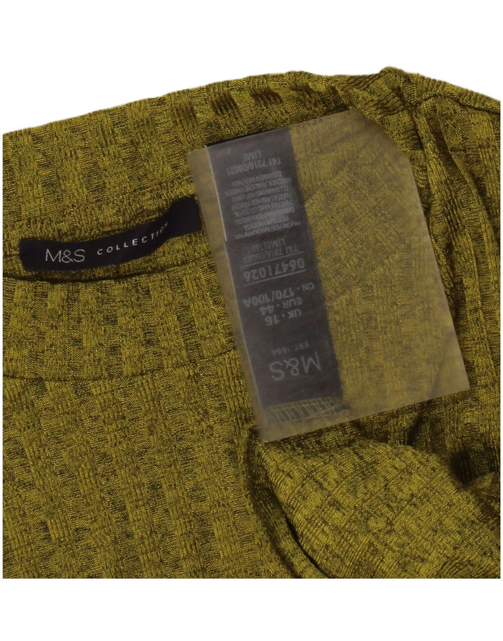 Marks & Spencer Ženska majica dugih rukava UK 16 Veliki zeleni pjegavi poliester